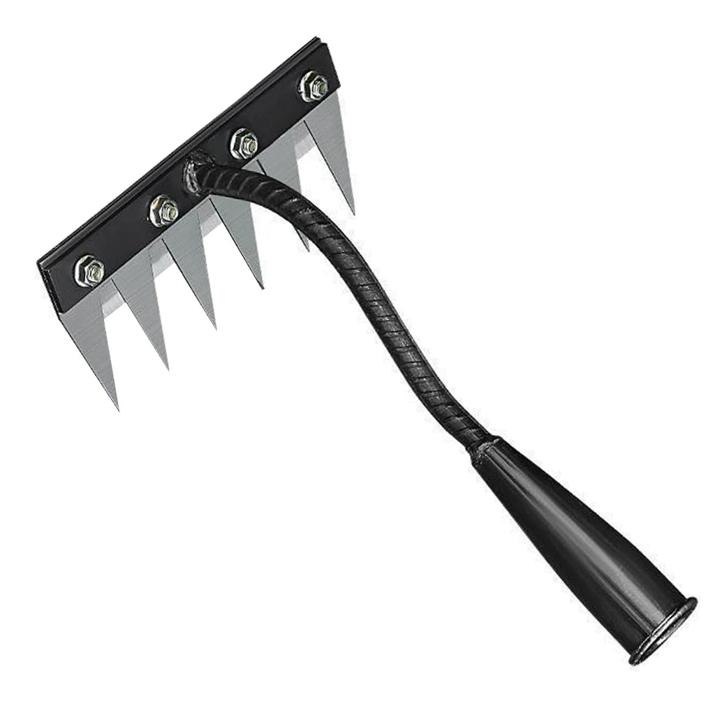 Garden Weed Remover Tools 5/6/7/8 Teeth Carbon Steel Gardening Manual Tools Weeding Rake for Vegetable Backyard Planting Weeder