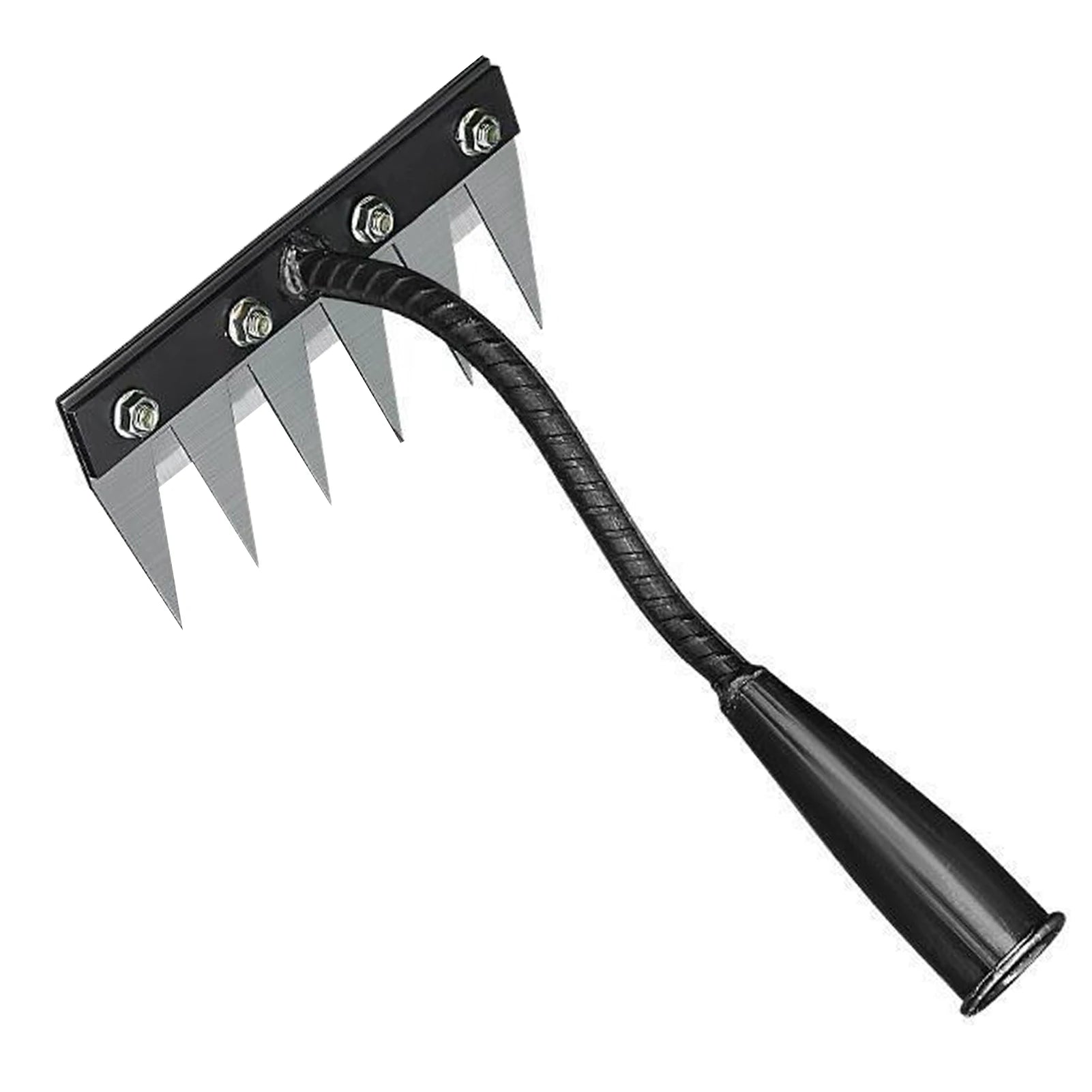 Garden Weed Remover Tools 5/6/7/8 Teeth Carbon Steel Gardening Manual Tools Weeding Rake for Vegetable Backyard Planting Weeder