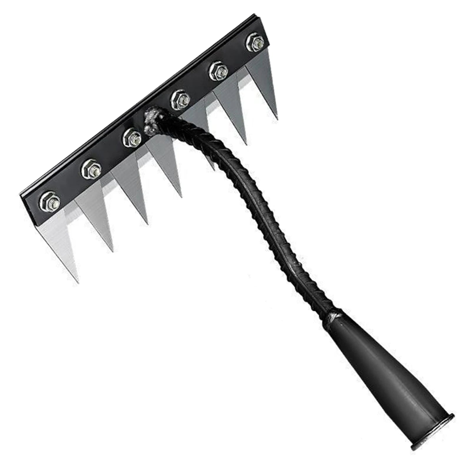 Garden Weed Remover Tools 5/6/7/8 Teeth Carbon Steel Gardening Manual Tools Weeding Rake for Vegetable Backyard Planting Weeder