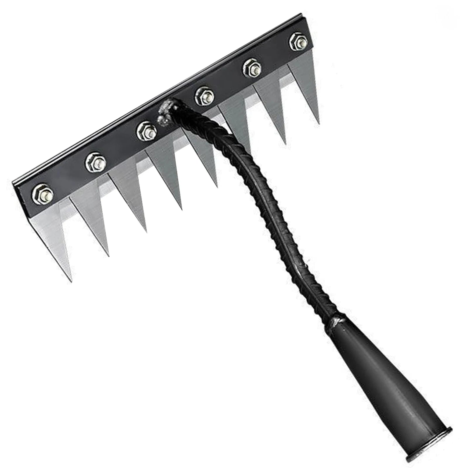 Garden Weed Remover Tools 5/6/7/8 Teeth Carbon Steel Gardening Manual Tools Weeding Rake for Vegetable Backyard Planting Weeder